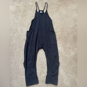 Free People Hot Shot Onesie - Washed Black - Size Small